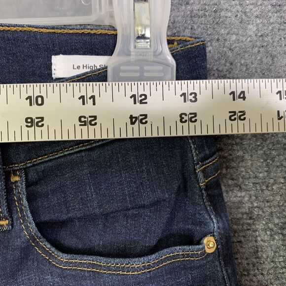 Frame Jeans Women 27 Le High Skinny Blue Cropped Slit Ankle Stretch Dark Wash - Picture 11 of 15